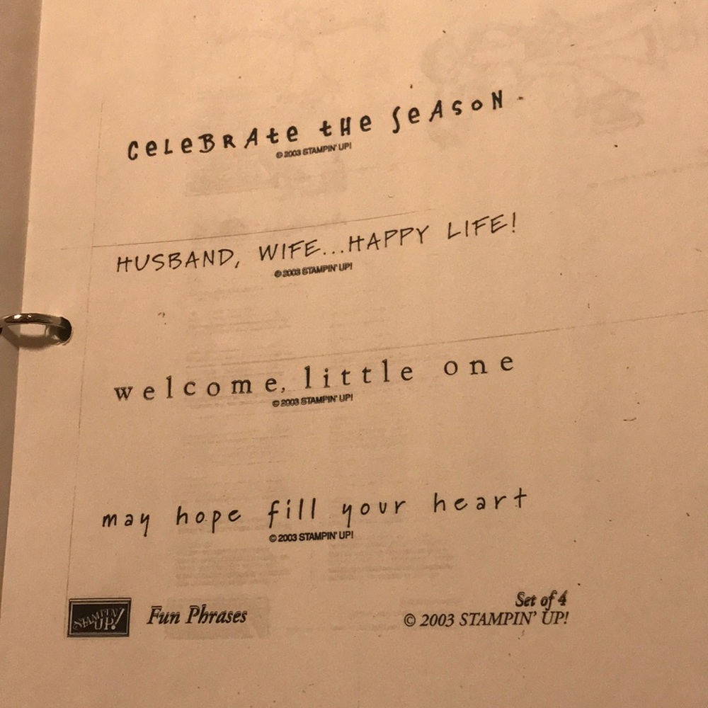 Stampin Up. Fun Phrases. 2003